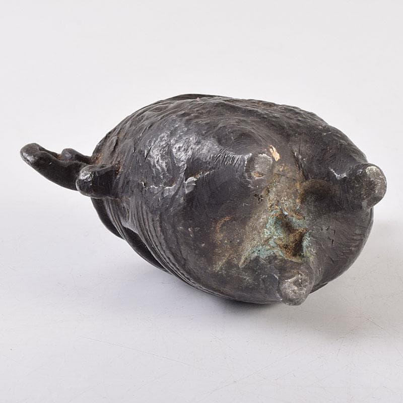 中国　古銅宣徳銅　山水文刻　三足香炉　V　R9217