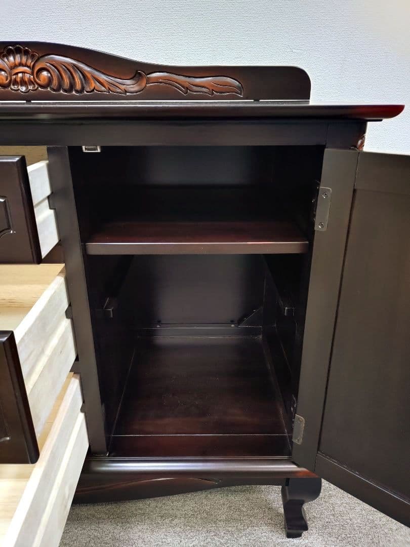 未使用アウトレット アンティーク調 猫脚 キャビネット マホガニー サイドボード