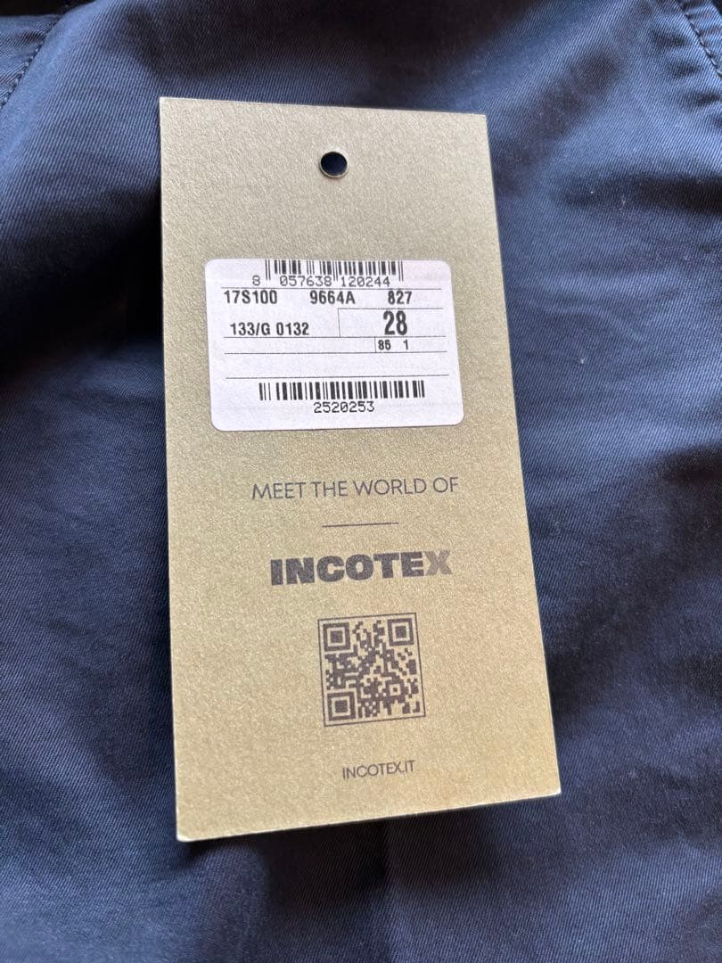 【美品】INCOTEX 100型 チノ28ネイビー定価4.7万