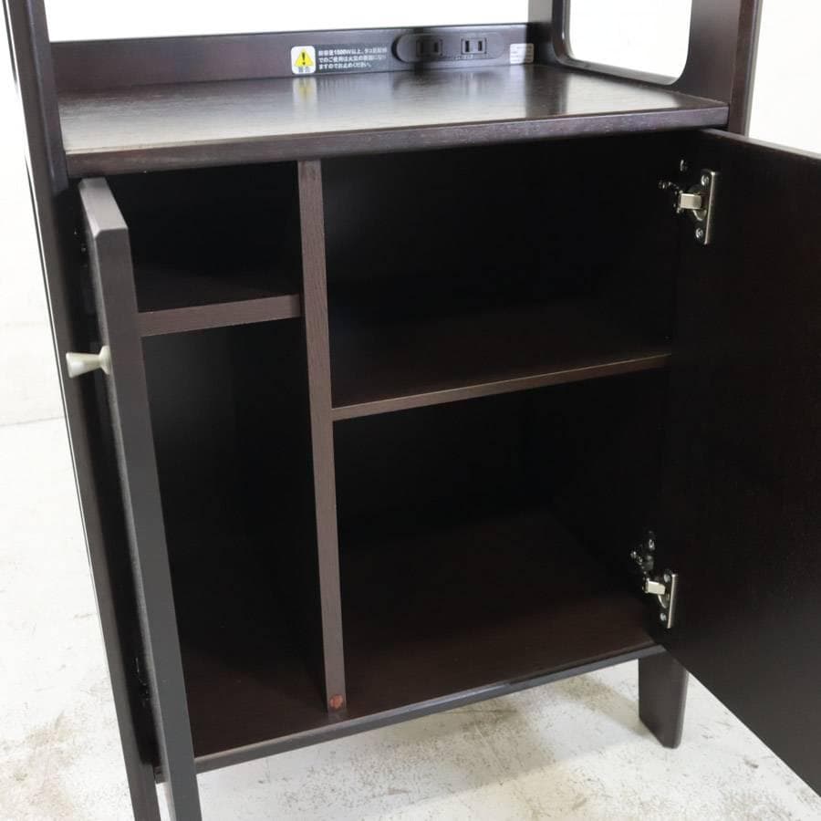 カリモク家具 電話台 FAX台 コンセント2個口 引き出し付き 扉付き収納