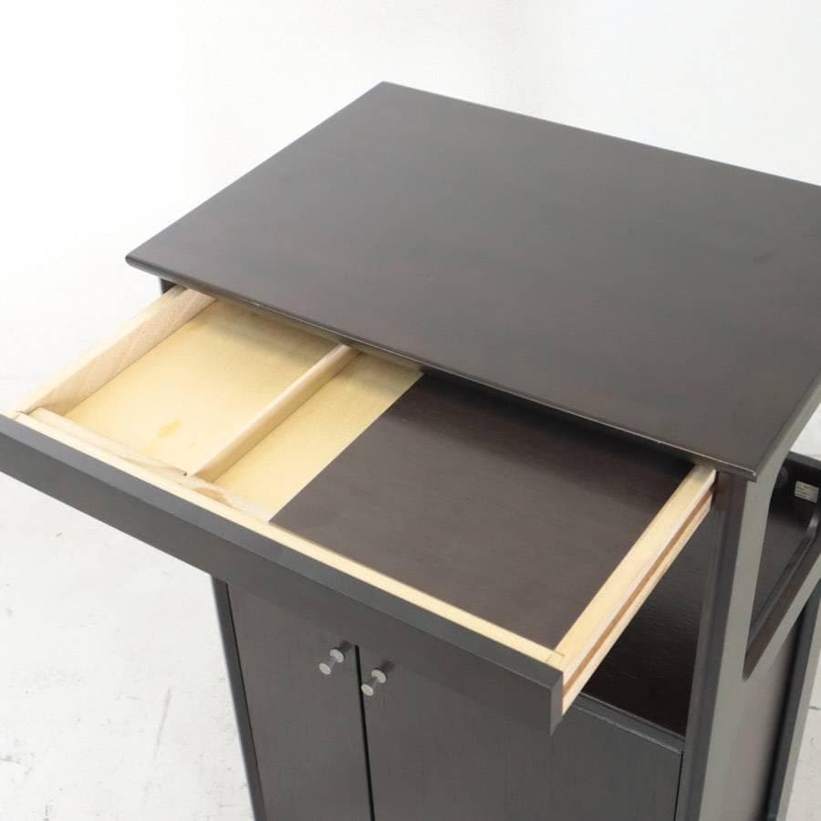 カリモク家具 電話台 FAX台 コンセント2個口 引き出し付き 扉付き収納