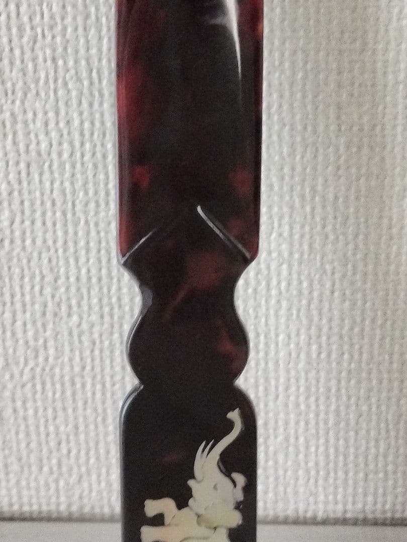 本鼈甲 ペーパーナイフ 螺鈿 装飾 細工 象 魚 べっ甲 象 魚