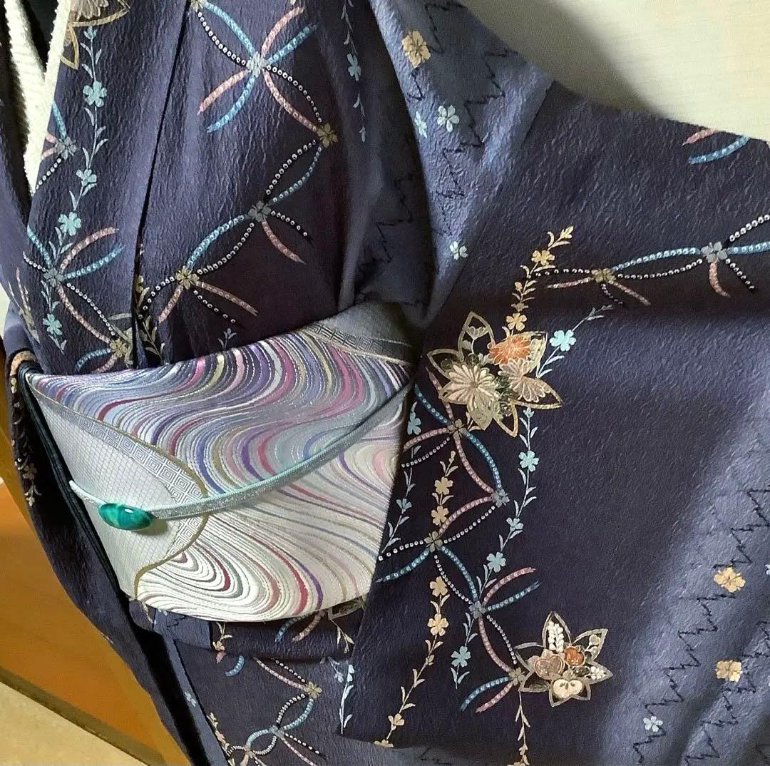 正絹訪問着　吉祥楓花文　暈し染め　金彩　⑨( 留袖、紬、袋帯なども出品)