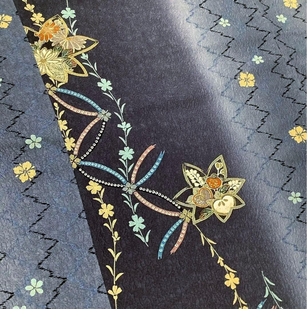 正絹訪問着　吉祥楓花文　暈し染め　金彩　⑨( 留袖、紬、袋帯なども出品)