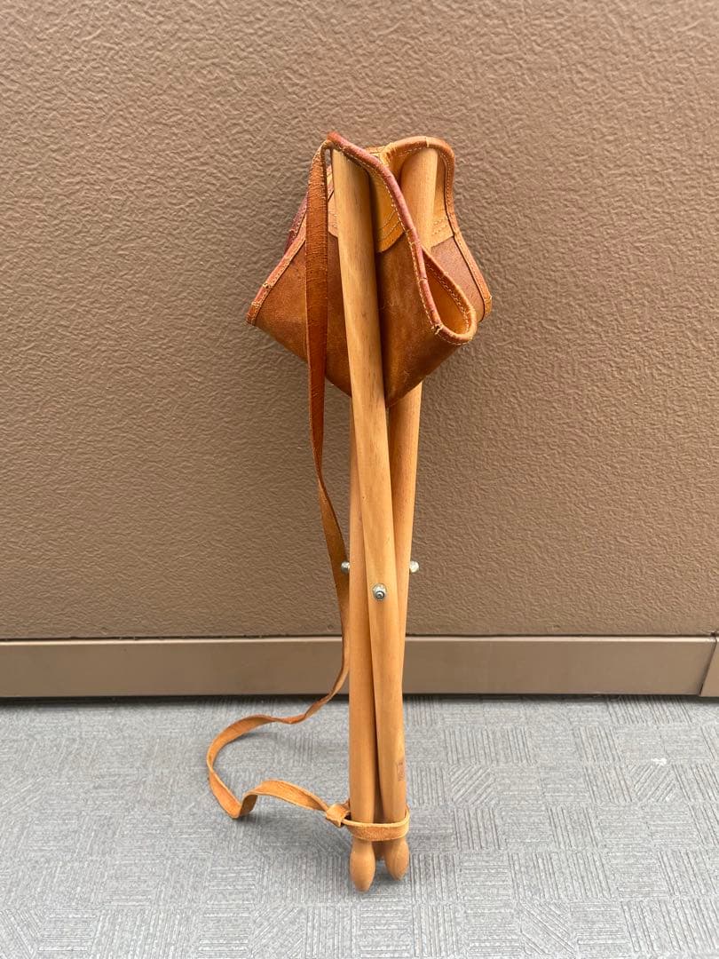 本革　折りたたみ式　ハンティングチェア　ビンテージ