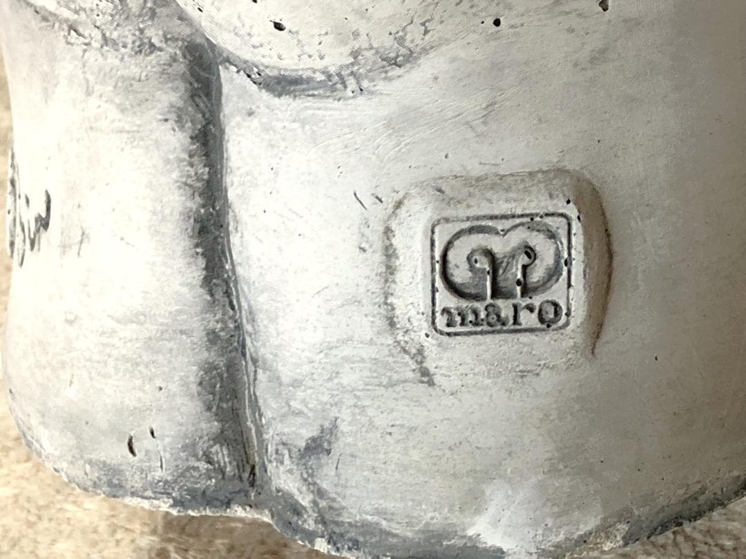 【 木の葉髪河童 石膏鉢 】　大正時代　カッパ/このはがみかっぱ