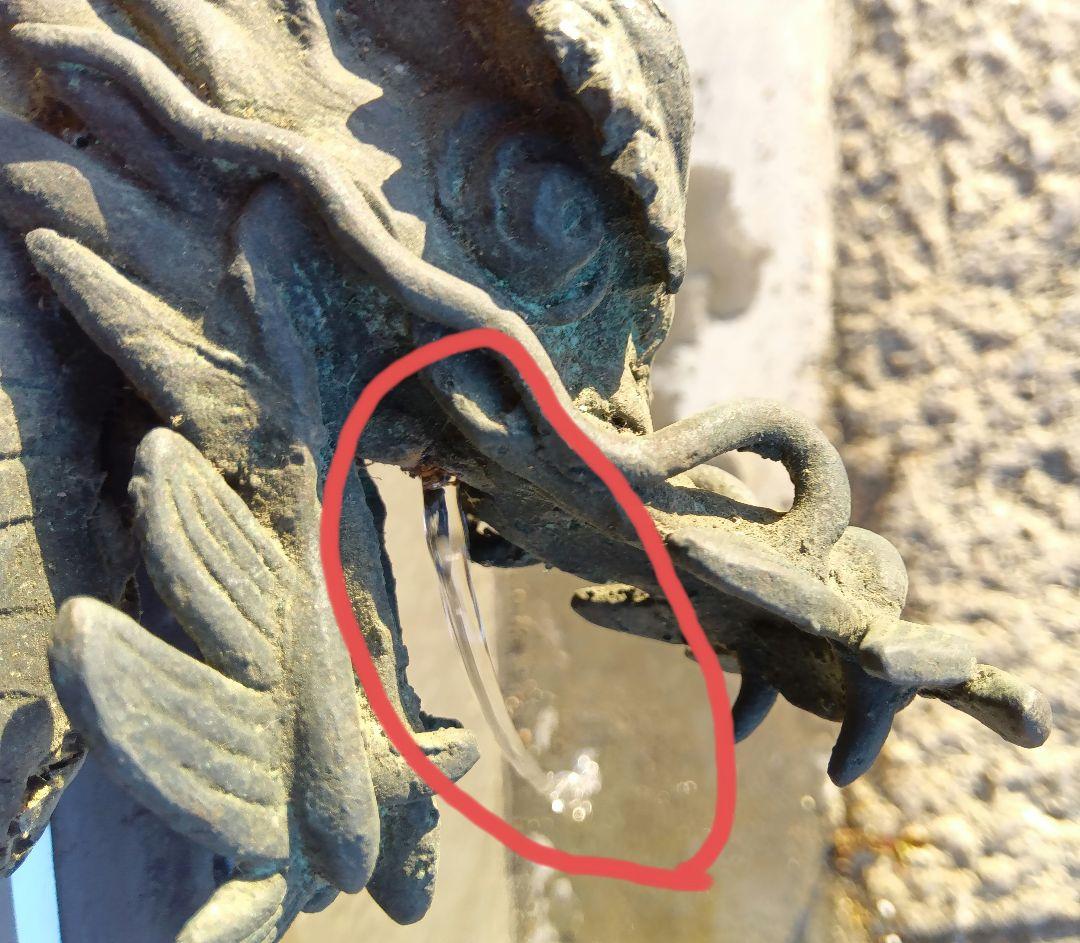 吐水龍　青銅製　彫刻　アンティーク　骨董　龍　龍神　水神　神社