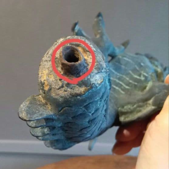 吐水龍　青銅製　彫刻　アンティーク　骨董　龍　龍神　水神　神社