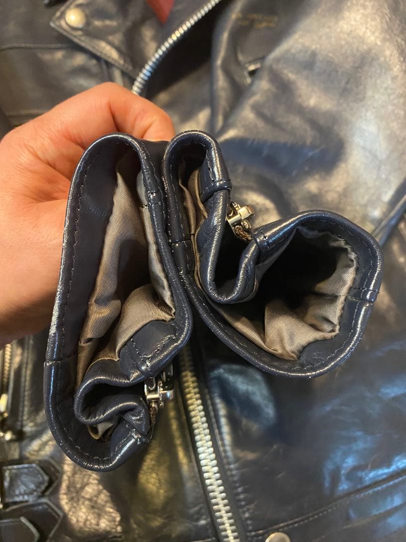 ダブルライダースジャケット アンダーカバー　ネイビー