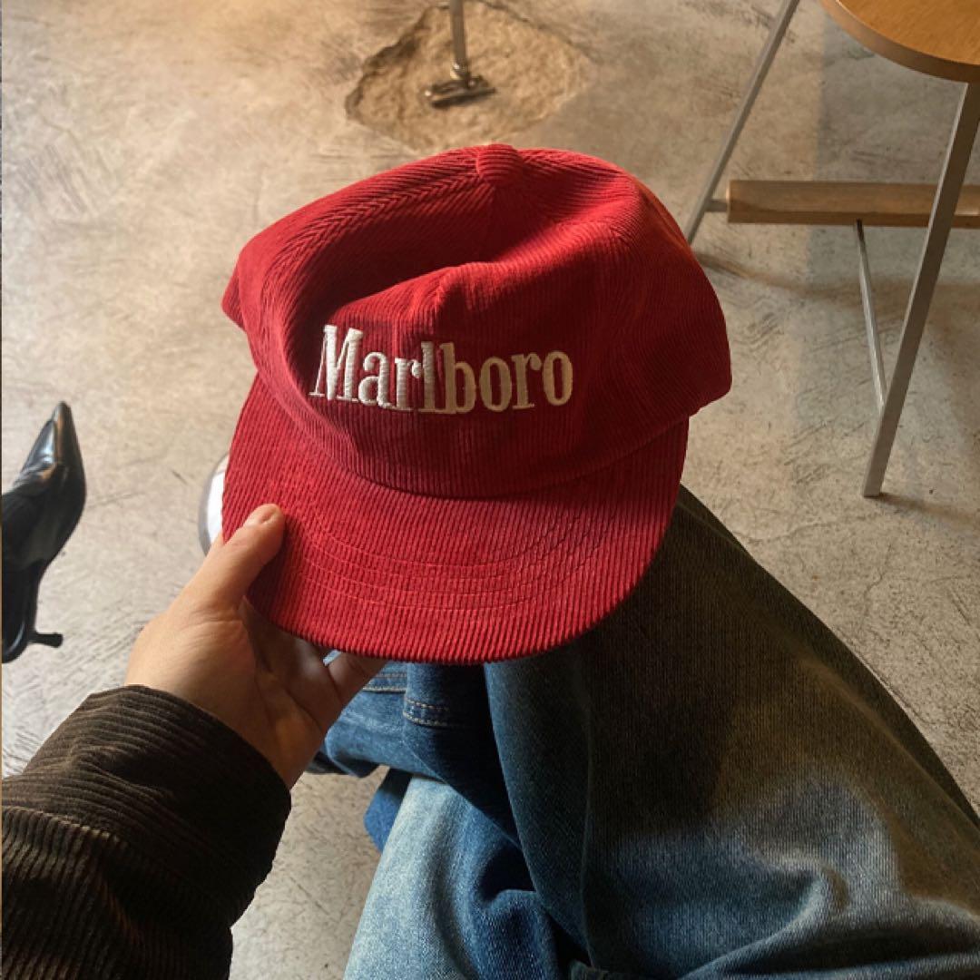 （早い者勝ち）Marlboro 赤 コーデュロイ キャップ