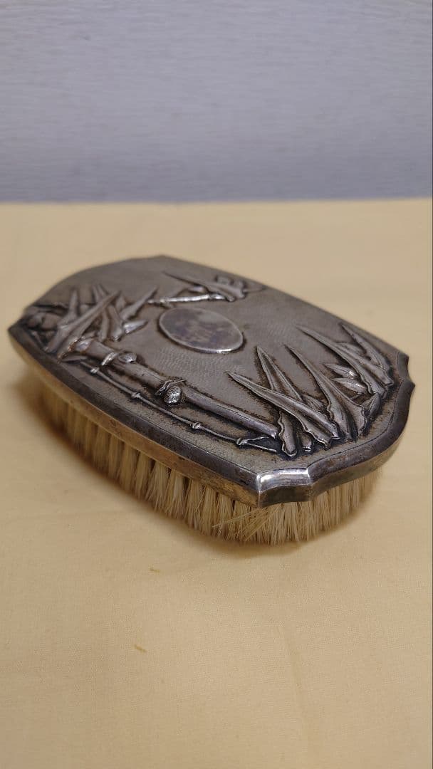 アンティーク　銀製　彫金　ブラシ　シルバー925保証