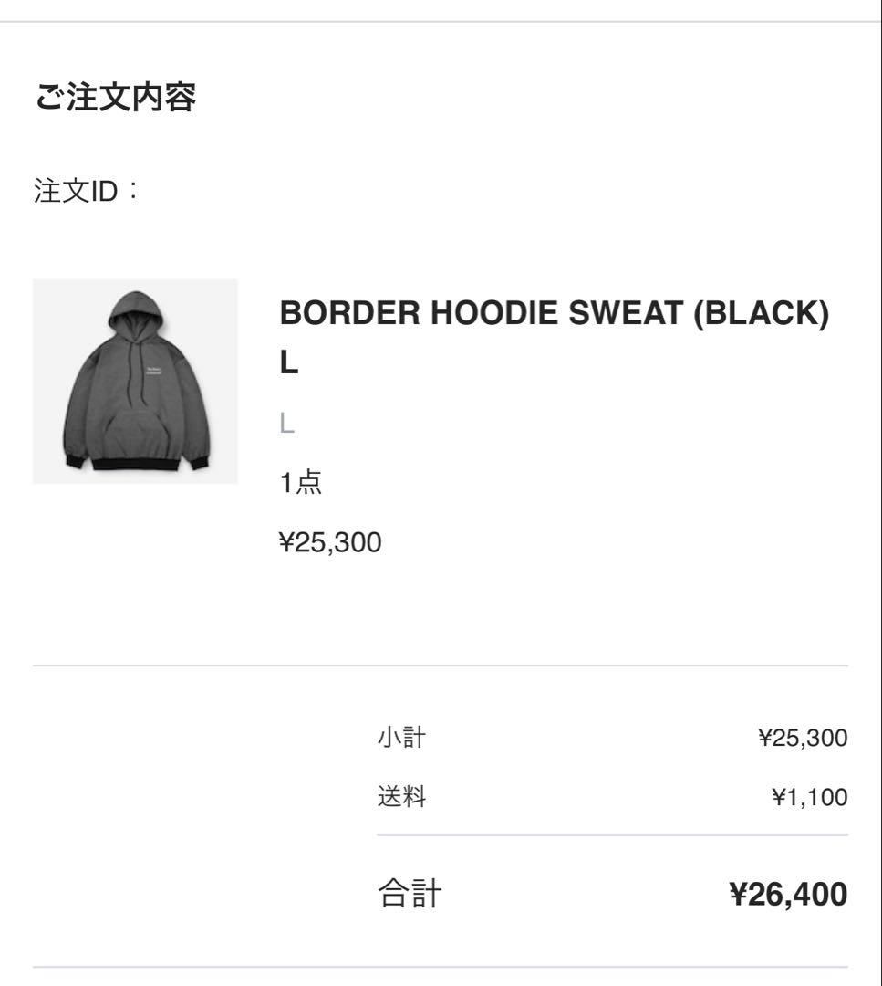トップス ENNOY BORDER HOODIE SWEAT (BLACK) L