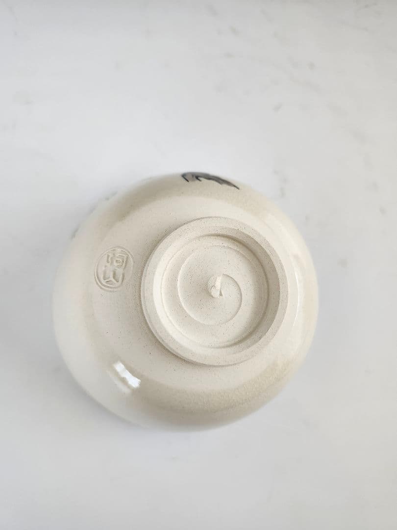 茶碗　抹茶茶碗　阿山作　つばめ　柳　仁清写　柳に燕　京焼　華やか