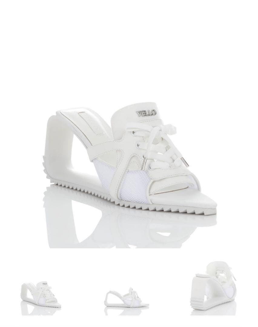 靴 YELLO SCORE DEFORMED WEDGE SANDALS