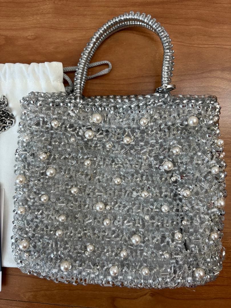 ❤︎　ANTEPRIMA ペルラ グリッター/スクエア スモール/シルバー