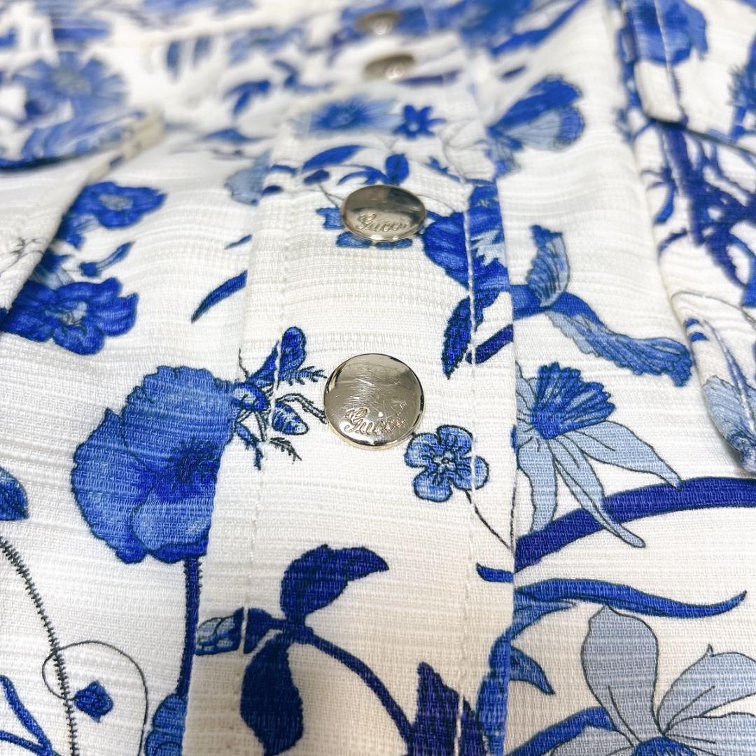 美品 GUCCI グッチ ボタニカル スカート 花柄 フラワー 文字ロゴ