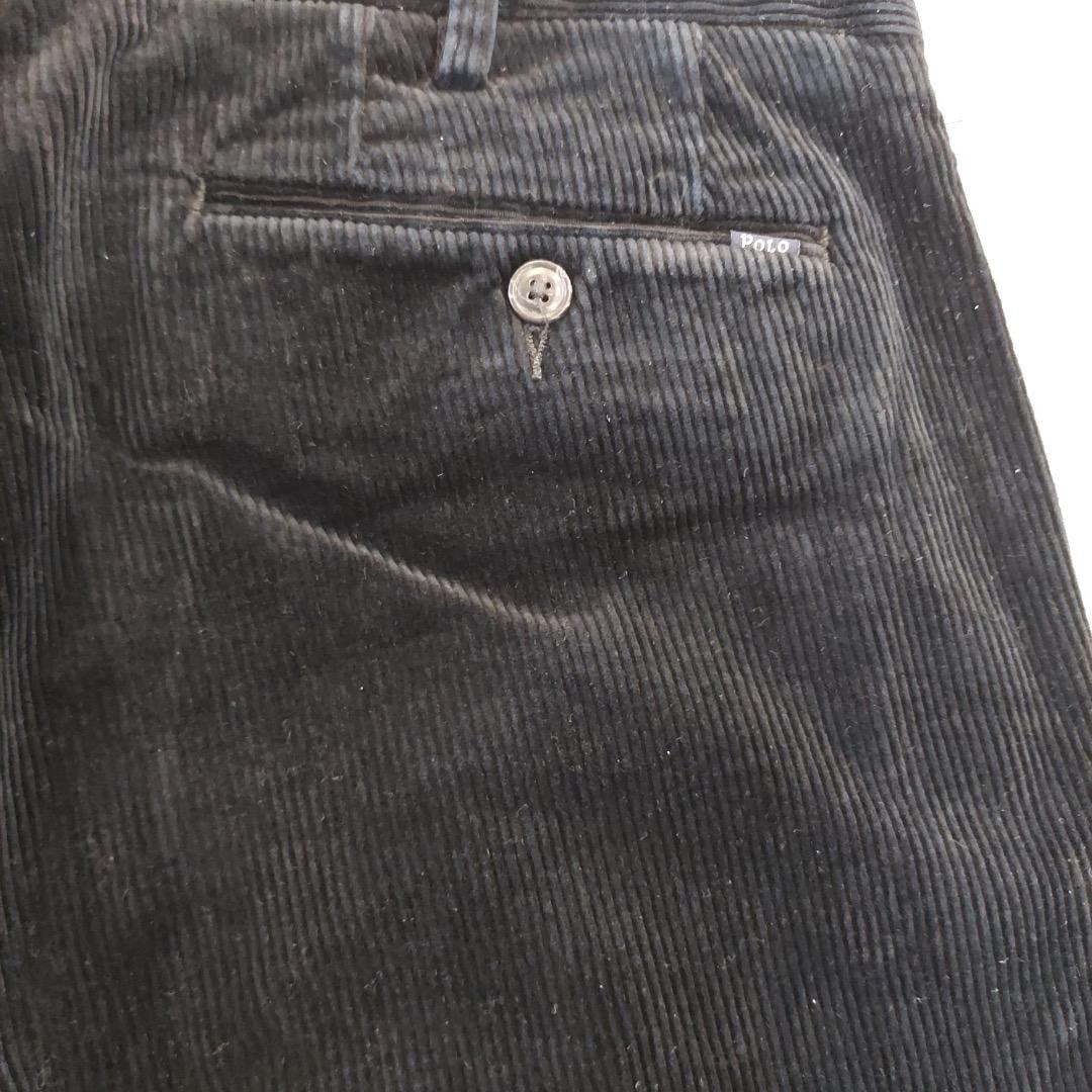 ポロ ラルフローレン W32 ポロチノ コーデュロイパンツ 古着 黒 16196