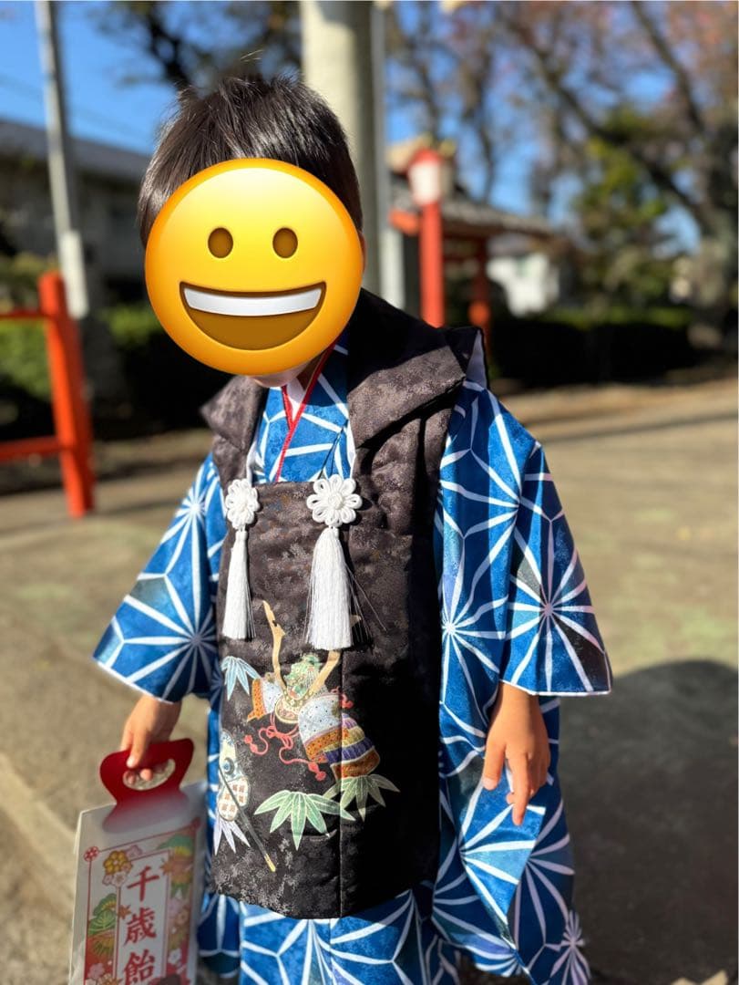 七五三　3歳　男の子　着物被布　フルセット
