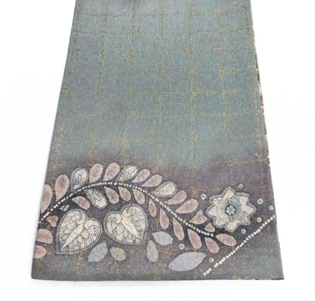 最終値下げ❗️袋帯　辻ヶ花　絞り　格子　椿　桔梗　藤　松皮菱　着物　帯