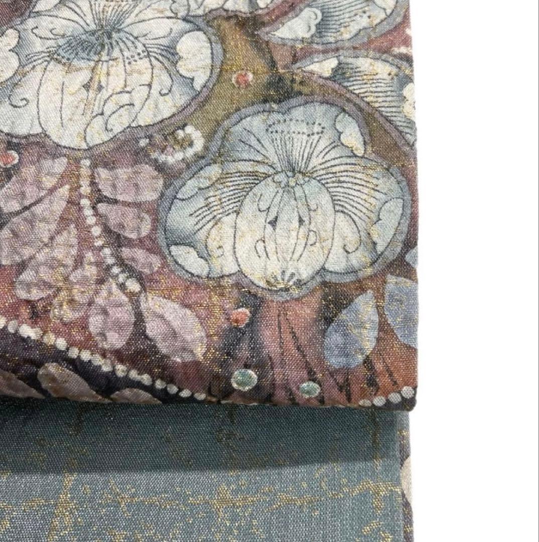 最終値下げ❗️袋帯　辻ヶ花　絞り　格子　椿　桔梗　藤　松皮菱　着物　帯