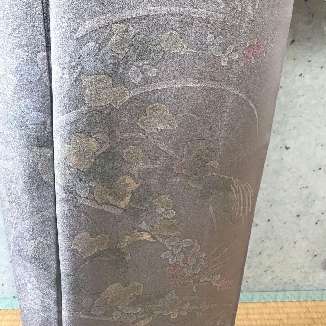 正絹　訪問着　蔓葉薄柄　袷　裄68
