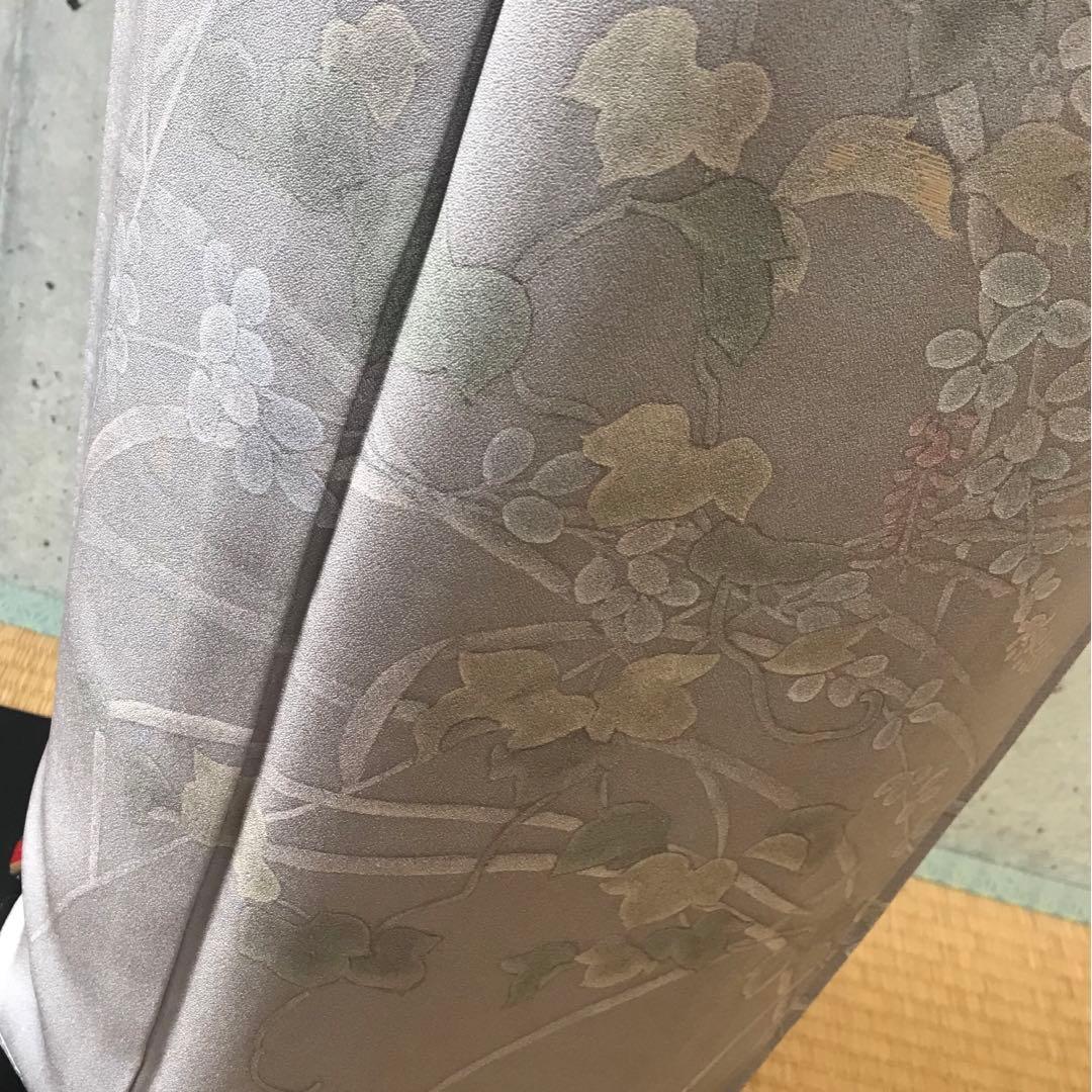 正絹　訪問着　蔓葉薄柄　袷　裄68