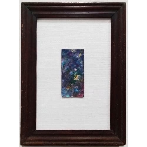 内野隆文　抽象絵画　バスチケット　アンティークペーパー　フレーム　額縁　真作