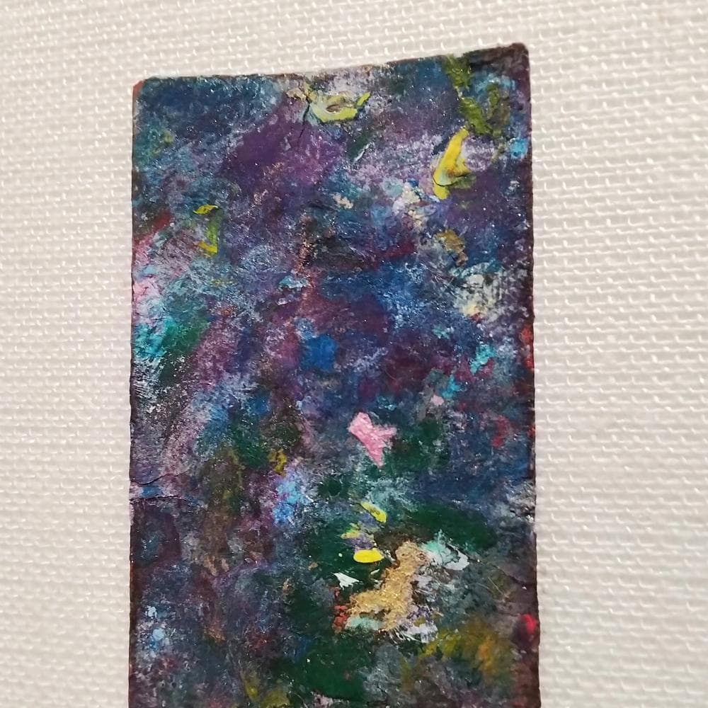 内野隆文　抽象絵画　バスチケット　アンティークペーパー　フレーム　額縁　真作