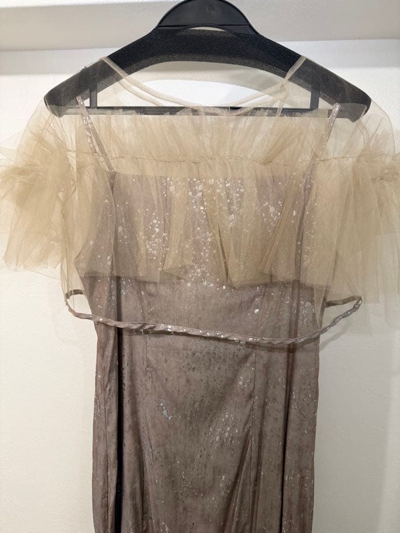 Leja チュールフリルボレロペイントマーメイドドレス　S