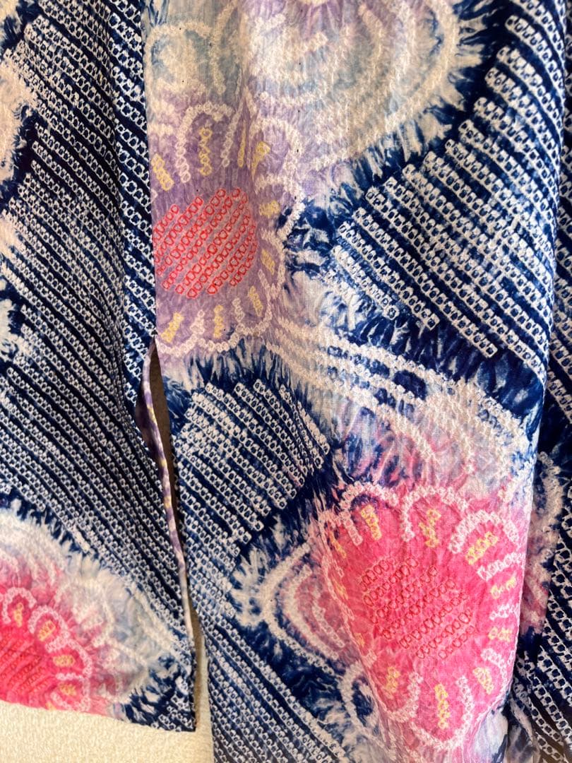 タイムセール　夏物　浴衣　有松鳴海絞り　伝統工芸品　綿　夏　祭り　ゆかた　美品