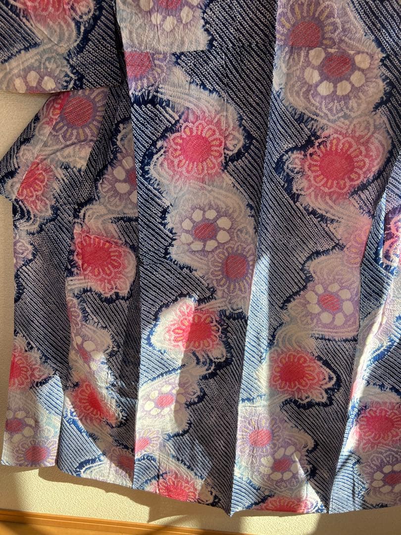 タイムセール　夏物　浴衣　有松鳴海絞り　伝統工芸品　綿　夏　祭り　ゆかた　美品