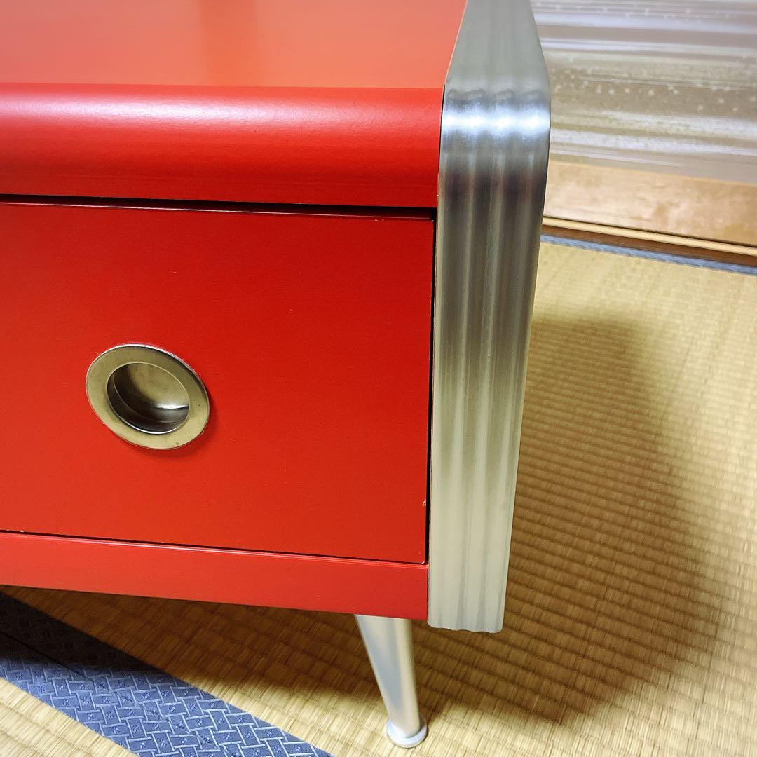 （廃盤）スペースエイジ　レグナテック　テレビボード　赤　レトロポップ　白井産業