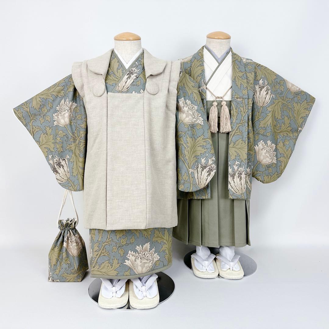 みみみ★［おまとめ］羽織袴3点セット&二部式着物ꕤハンドメイドꕤ七五三