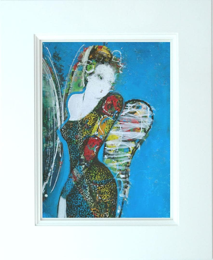 油絵 菅家令子 絵 絵画インテリア 額付(白) uF6-010511 人物 女性