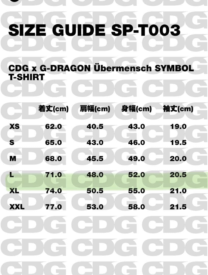 CDG x G-DRAGON カプセルコレクションTシャツ Lサイズ ブラック