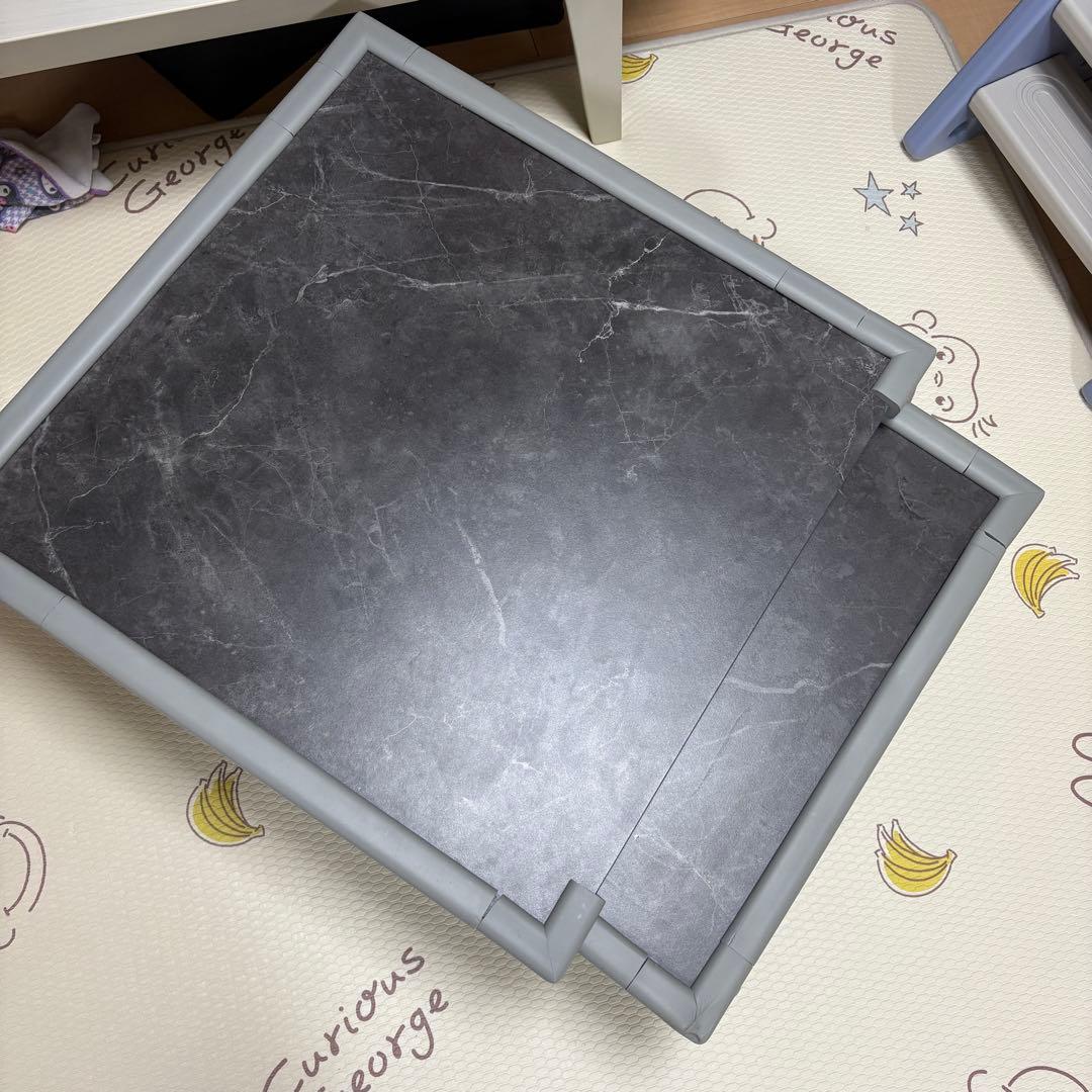 O*e様 LOWYA ローテーブル Sサイズ 大理石柄 ダークグレー/ブラック