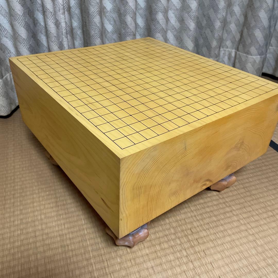 囲碁盤　脚付へそ有り　布カバーと桐箱付き