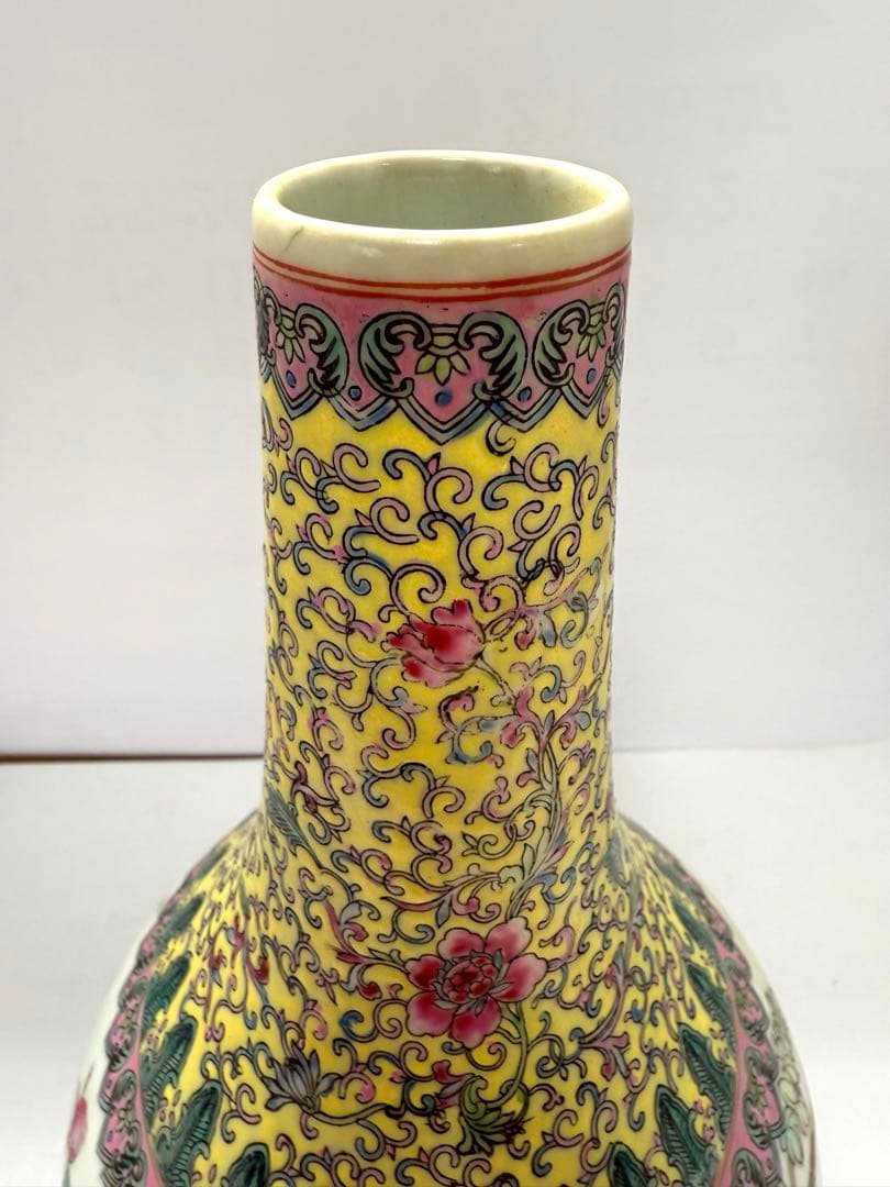 中国美術　大清乾隆年製　粉彩　送料込み