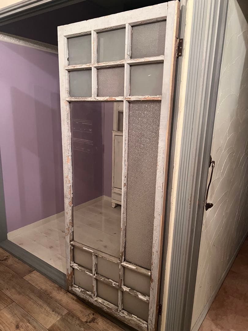 少し大きな古いガラス扉＊レトロ＊古道具