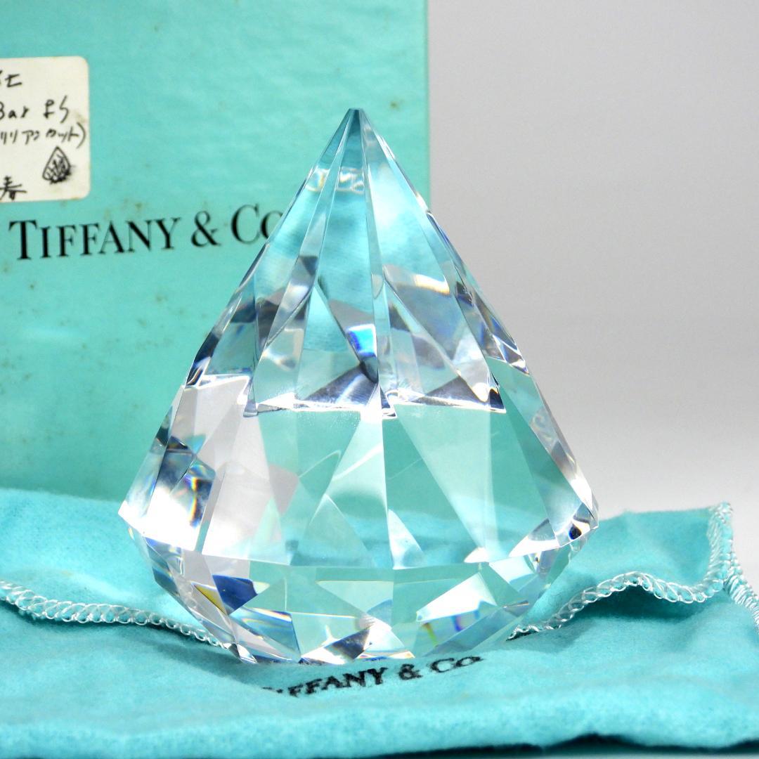 ティファニー　ダイヤモンドカットペーパーウェイト クリスタルガラス インテリア