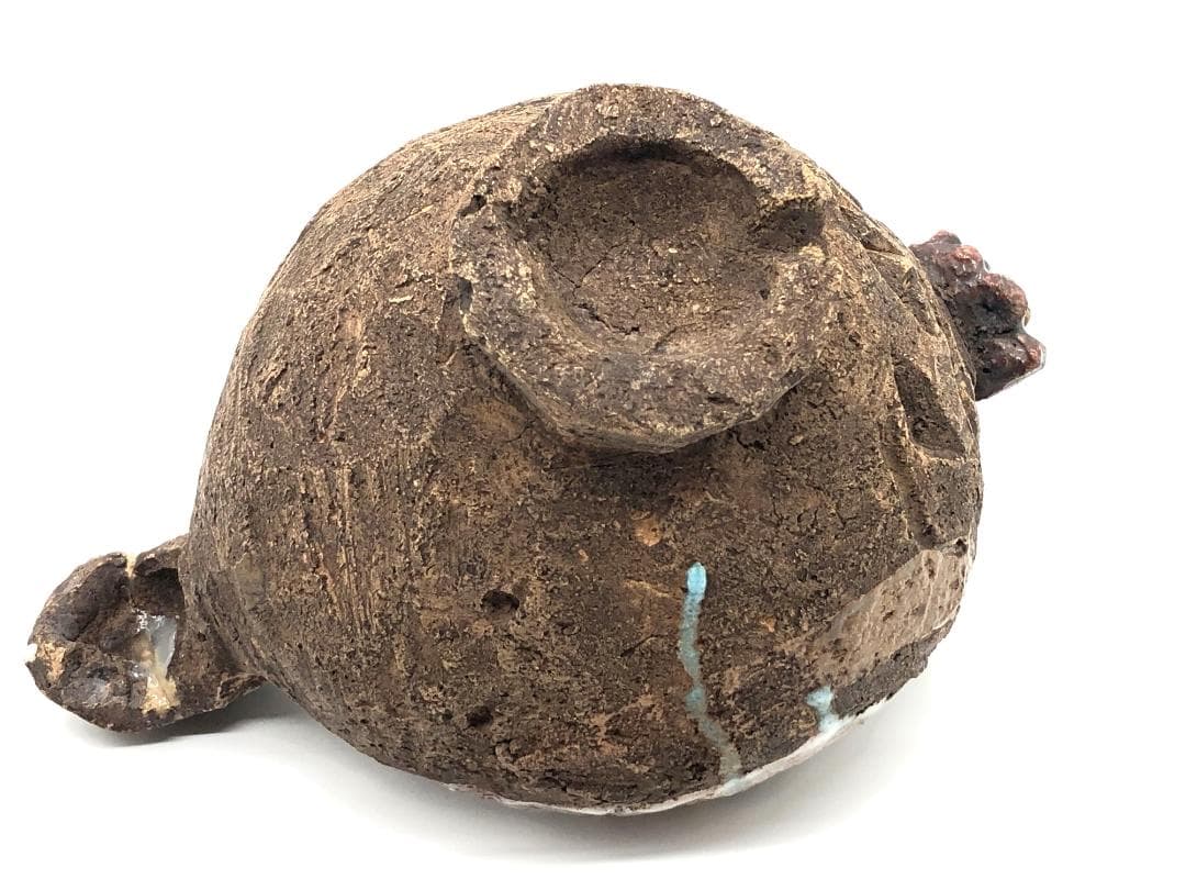 【 古陶碗『東天紅』】　銘花押：宗易（千利休法名） 　蔵出　共箱