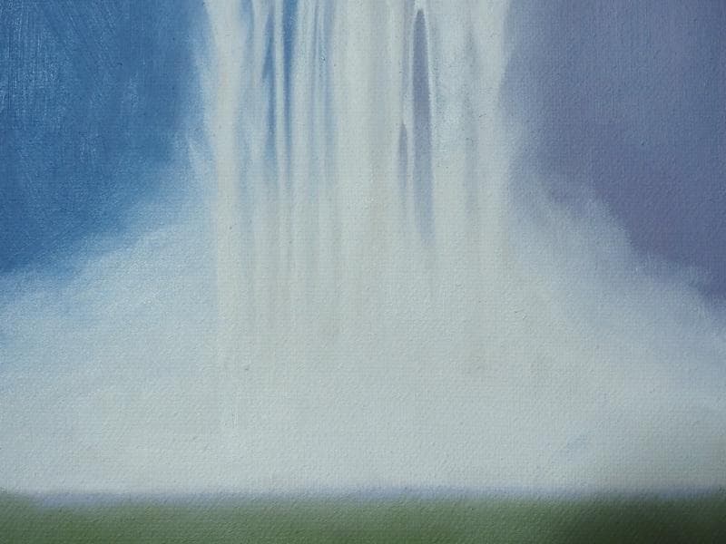 【値下げ】油絵　風景画　千住博　ウォーターフォール　F６号　額付き　手描き　肉筆