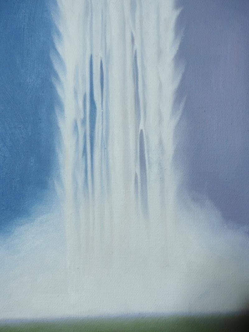 【値下げ】油絵　風景画　千住博　ウォーターフォール　F６号　額付き　手描き　肉筆