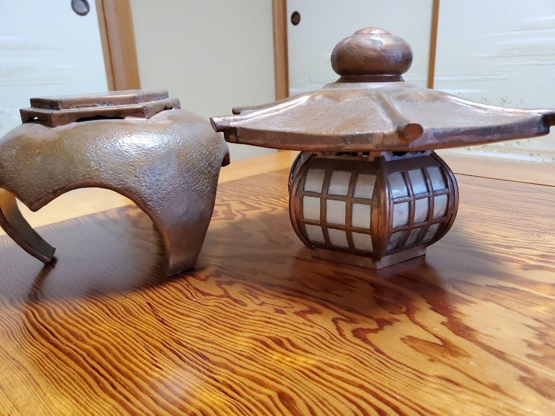 灯籠　銅製　年代物　アンティーク　美品　骨董品　置物　No.6