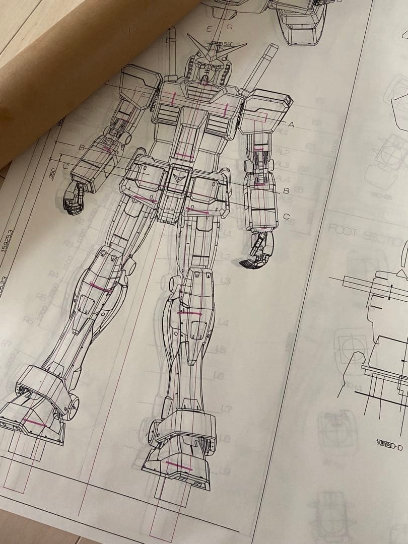 お台場　ガンダム　設計図面