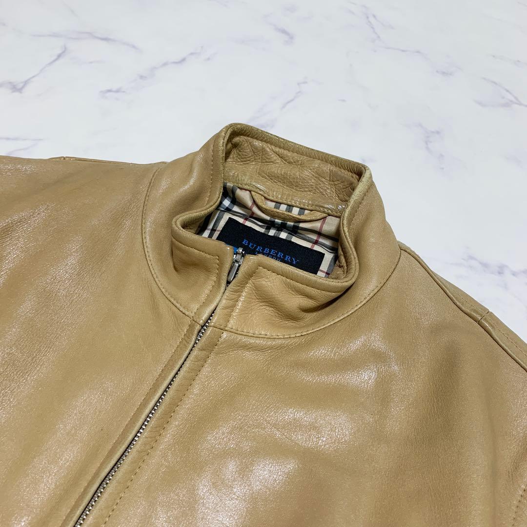 バーバリーブルーレーベル　シングルライダース　ノバチェック　メンズ