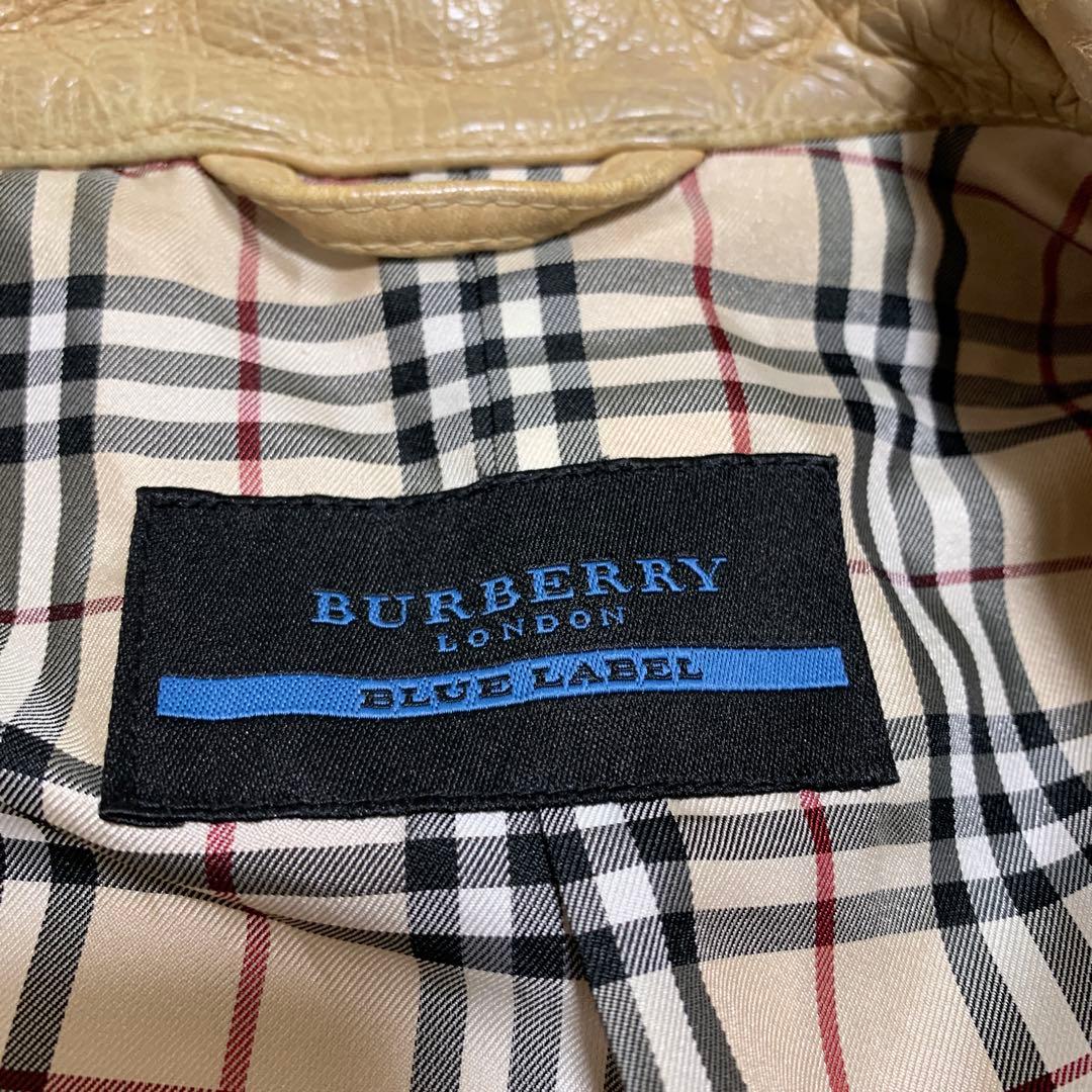 バーバリーブルーレーベル　シングルライダース　ノバチェック　メンズ