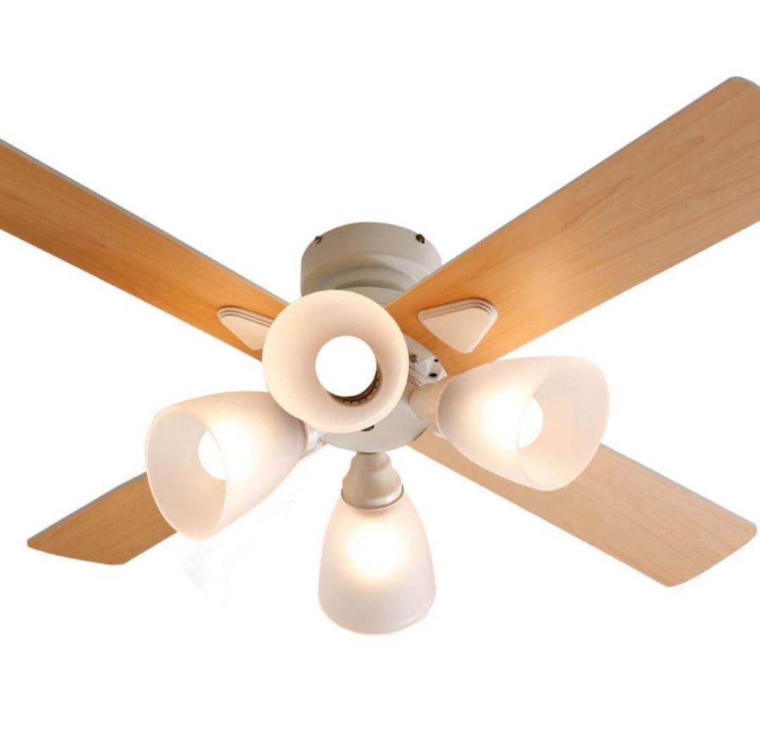 LOWYA ラスボルタ4灯　WH/NA シーリングファンライト　未使用