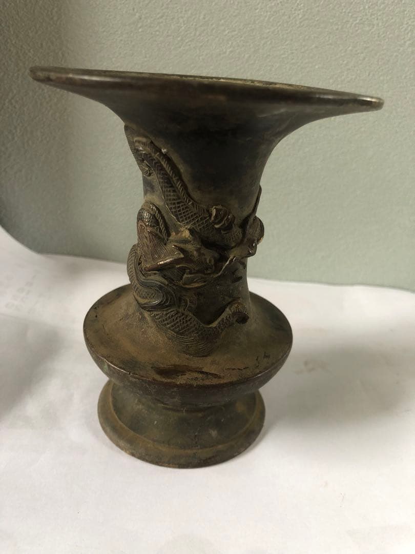 古董，籠尊，古铜製，時代物。