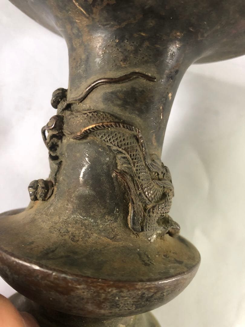 古董，籠尊，古铜製，時代物。